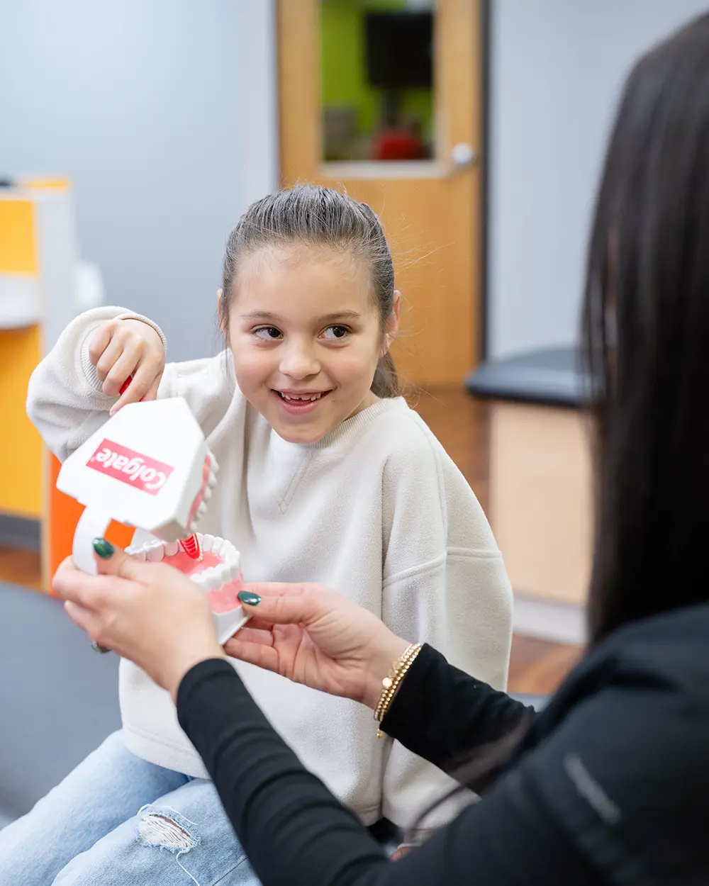 Young Girl With Fake Teeth To Relax